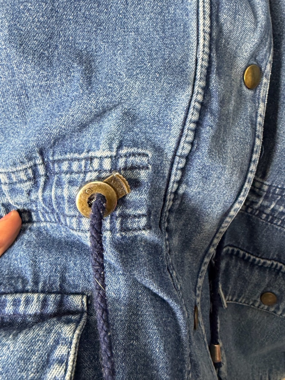 Vintage Janzten Denim Chore Coat Jean Barn Jacket Corduroy Cuffs Collar XL - Picture 6 of 10